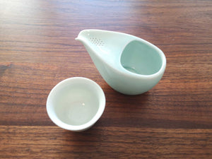 Bankoyaki Tee-Set (Kanne und Tasse) "Hitoshizuku"